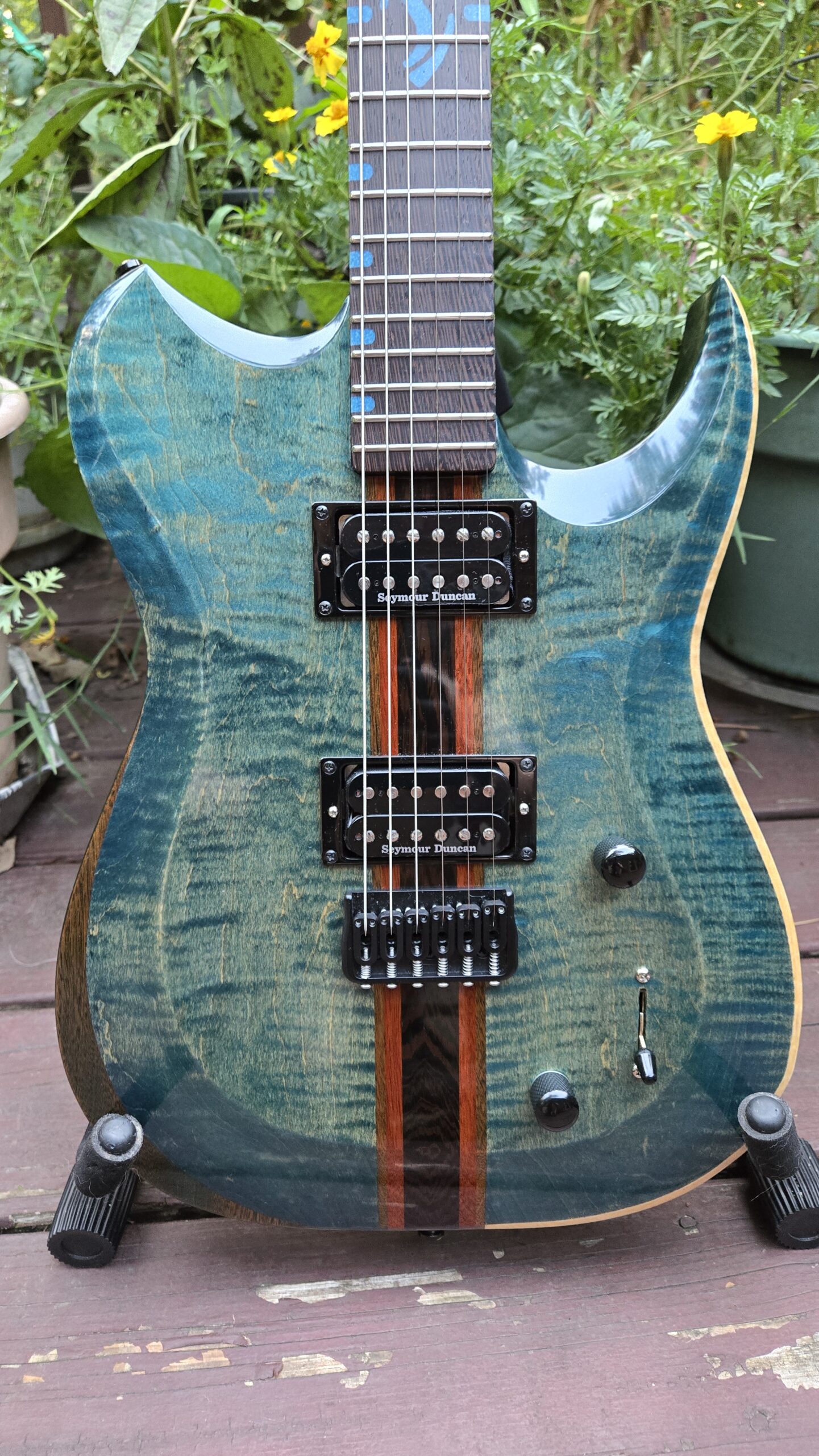 Severin ST1 Blue Flame Electric Guitar - Image 3