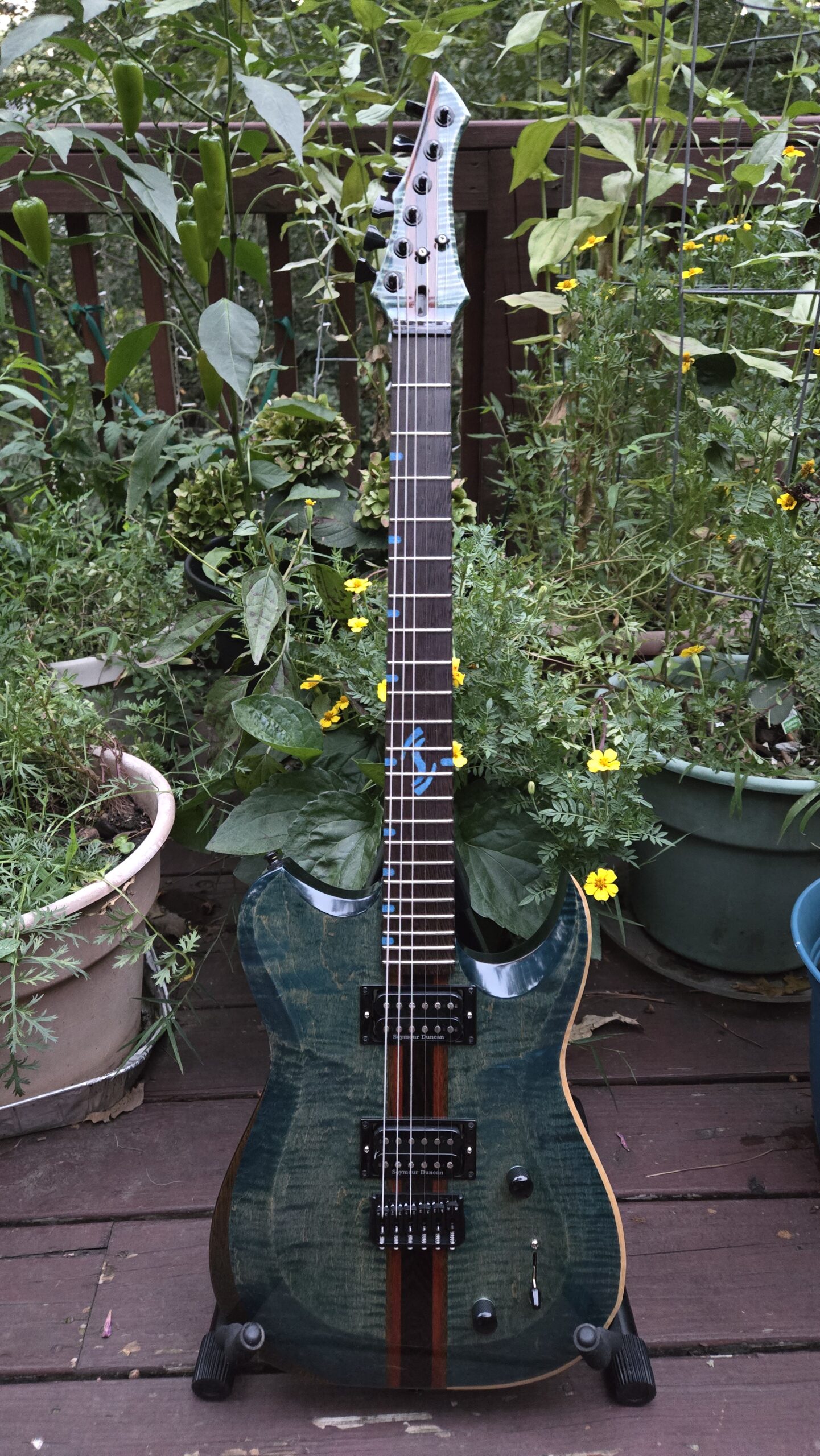 Severin ST1 Blue Flame Electric Guitar - Image 2