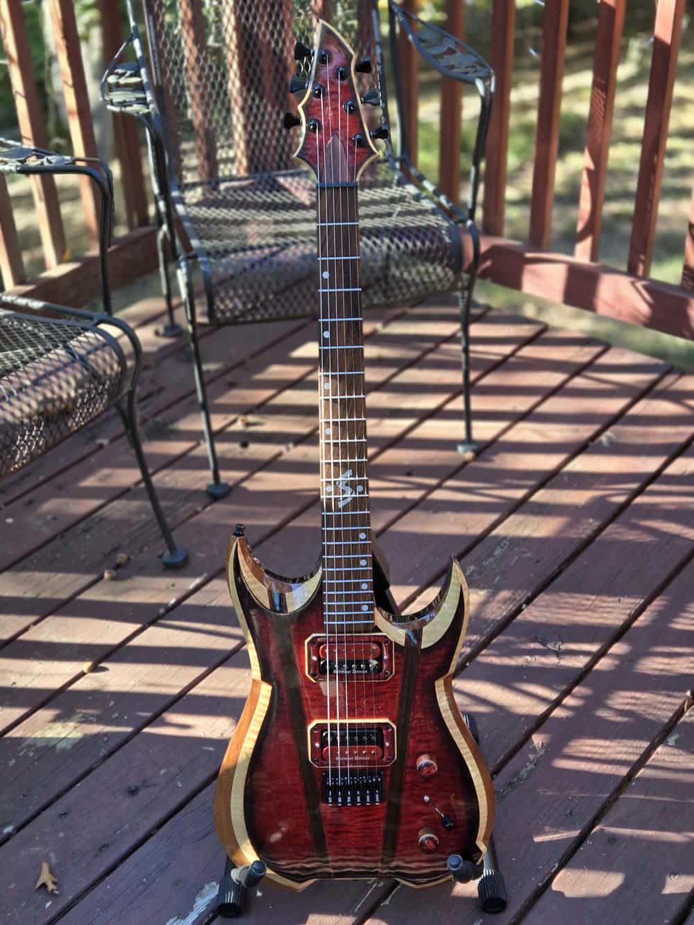 Rogue Electric Guitar - Red Black Flame Maple - Image 2