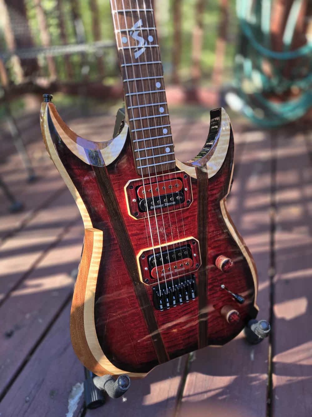 Rogue Electric Guitar - Red Black Flame Maple - Image 3